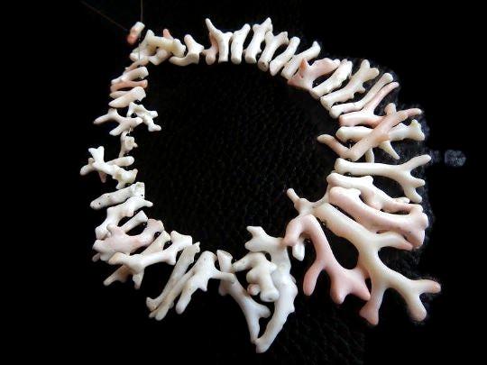 Natural White Coral Sticks Rough Polished Branch Beads 12 Inch Strand Bulk Wholesale Supplies Jewelry Making Genuine Coral Spikes Points