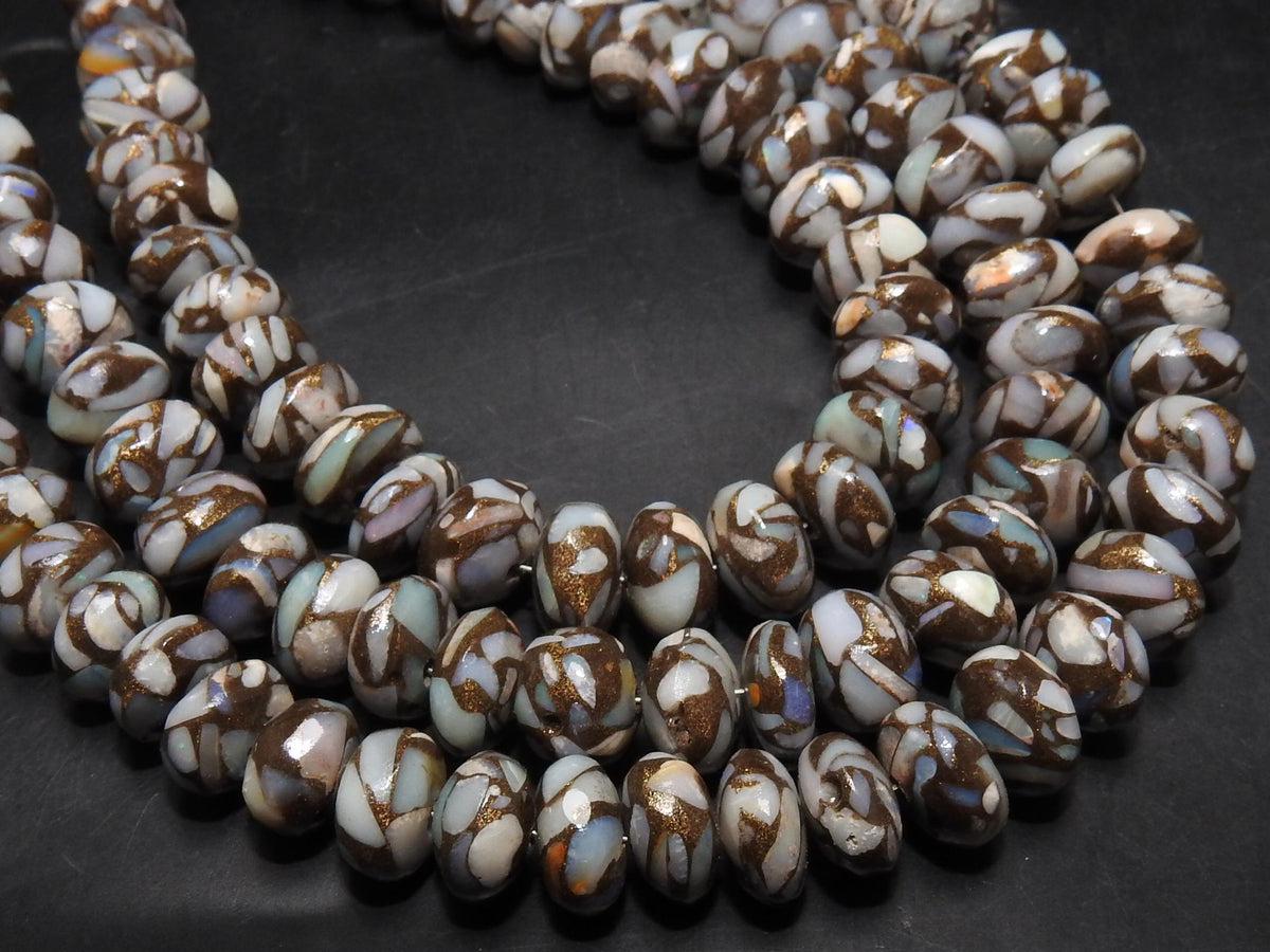 Copper Australian Opal Smooth Roundel Bead-8Inch Strand-For Making Jewelry-Wholesaler Supplies MS-CY3