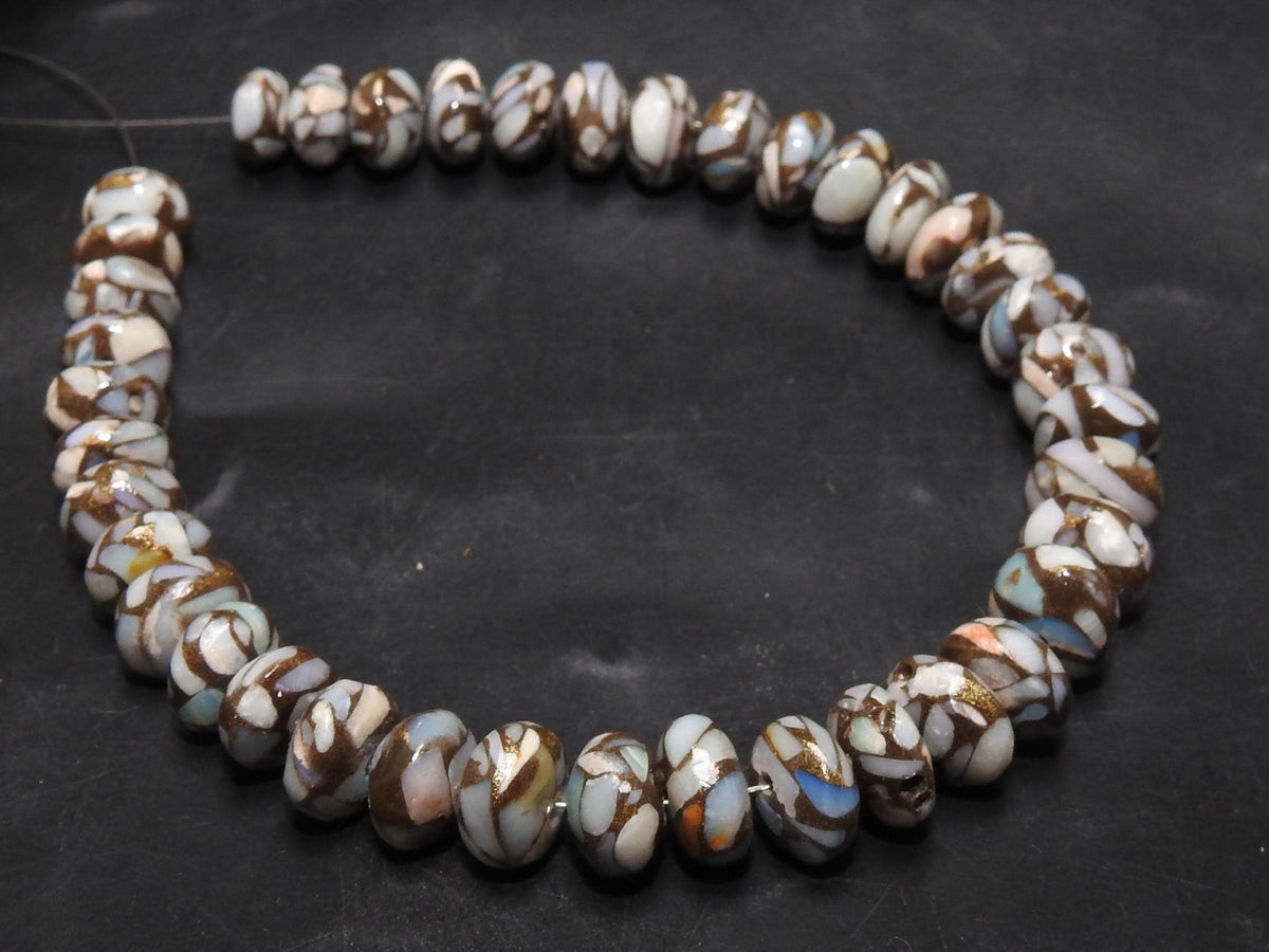 Copper Australian Opal Smooth Roundel Bead-8Inch Strand-For Making Jewelry-Wholesaler Supplies MS-CY3