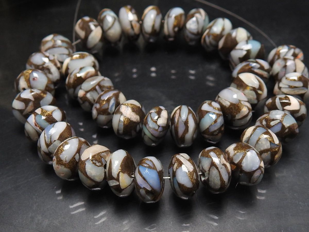 Copper Australian Opal Smooth Roundel Bead-8Inch Strand-For Making Jewelry-Wholesaler Supplies MS-CY3