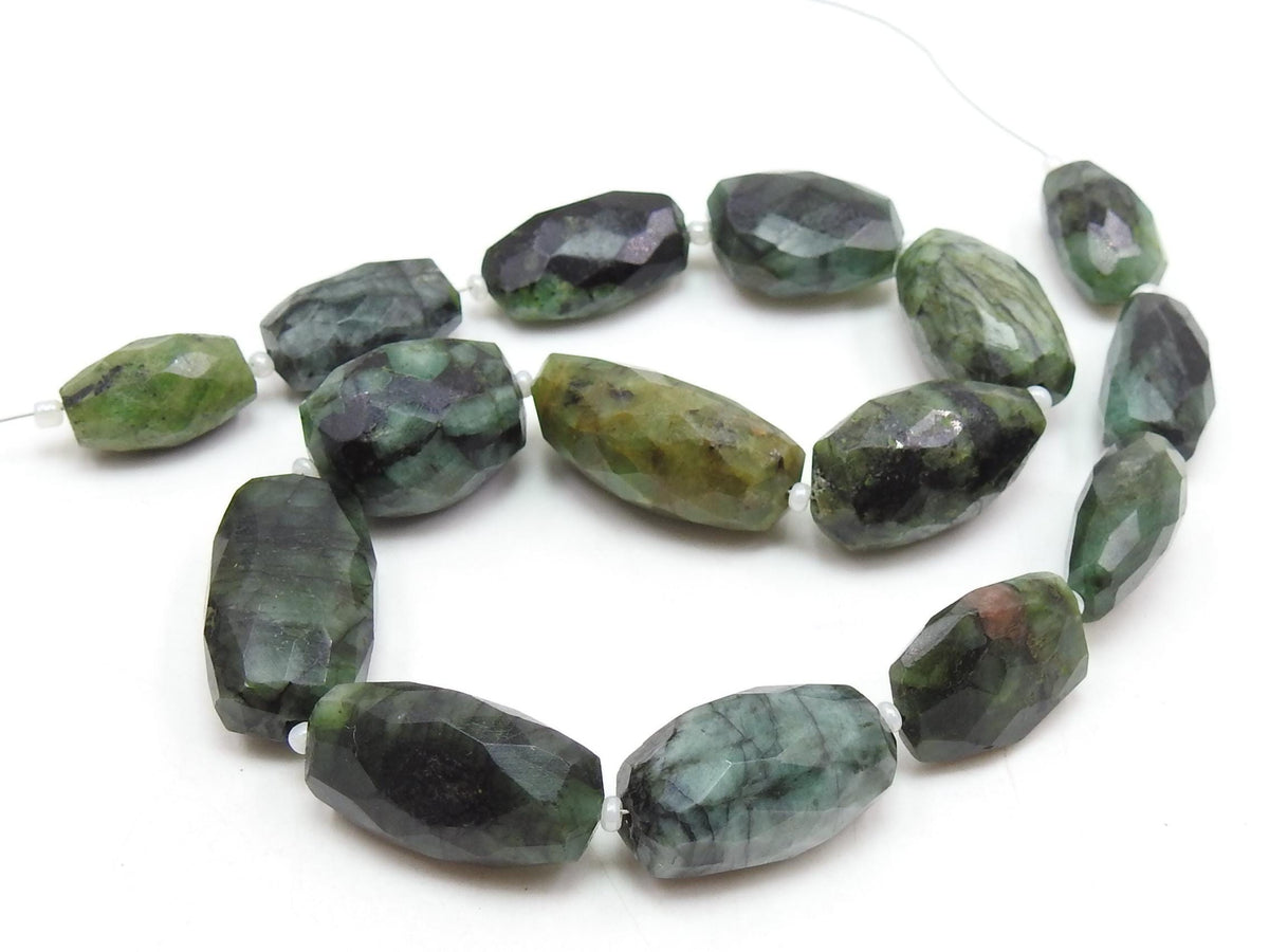 Emerald Faceted Tumble Nugget-12Inch Strand 15To24MM Long Approx-Wholesaler Supplies-New Arrival-Natural Stone TU1