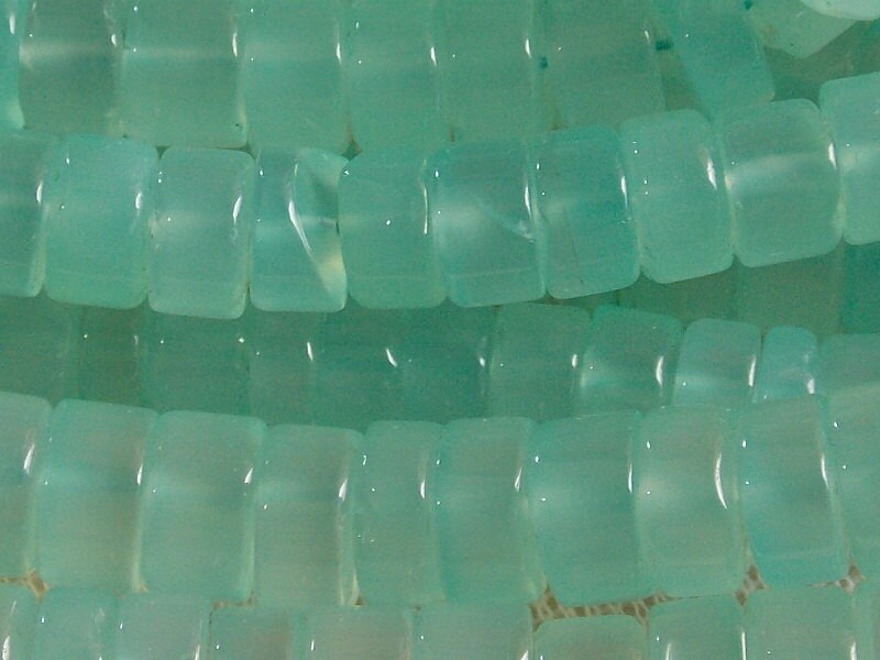 Aqua Blue Chalcedony Smooth Tire Bead 6-7MM Approx, 14Inches Strand Coin Button Wheel Shaped Natural Gemstone Jewelry Making Supplies PMECY2