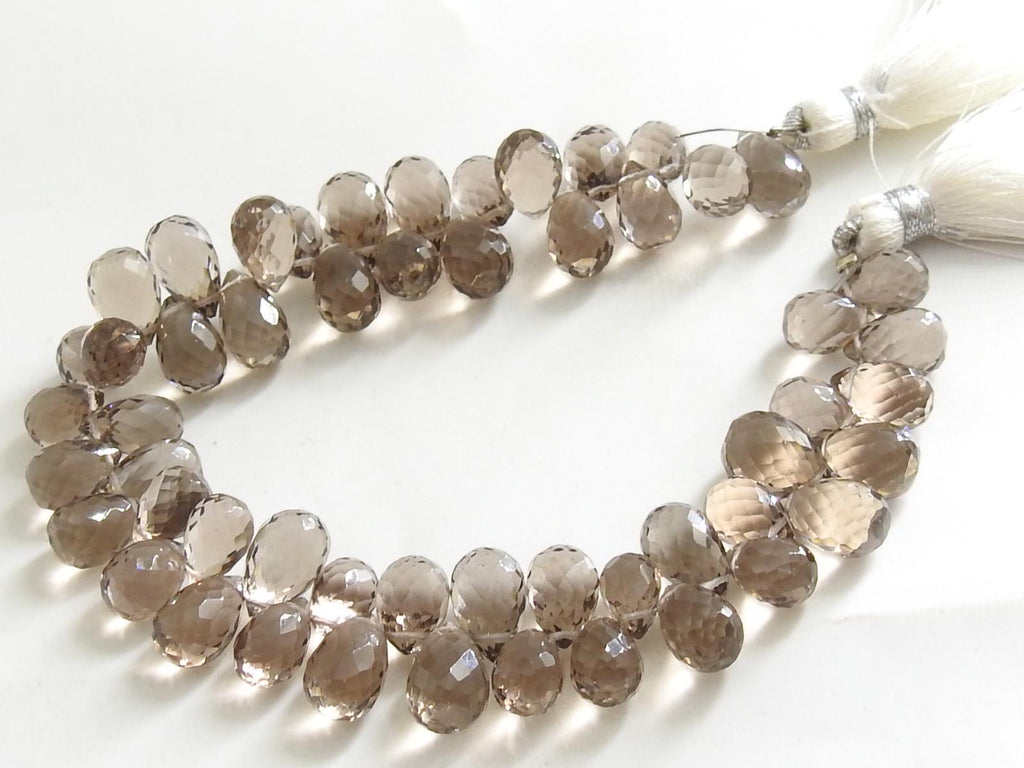 7x10-8x10mm Faceted Quartz Briolette Drop Beads 8Inch Loose Gemstone Strand for DIY Jewelry Design Wholesale Crystals Craft Supplies