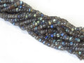 Labradorite Rondelle Beads 16Inch Strand Natural Smooth Polished Multi Fire Irregular Wheel Spacer Bead 5mm Gemstone Wholesale Supply PME-B5