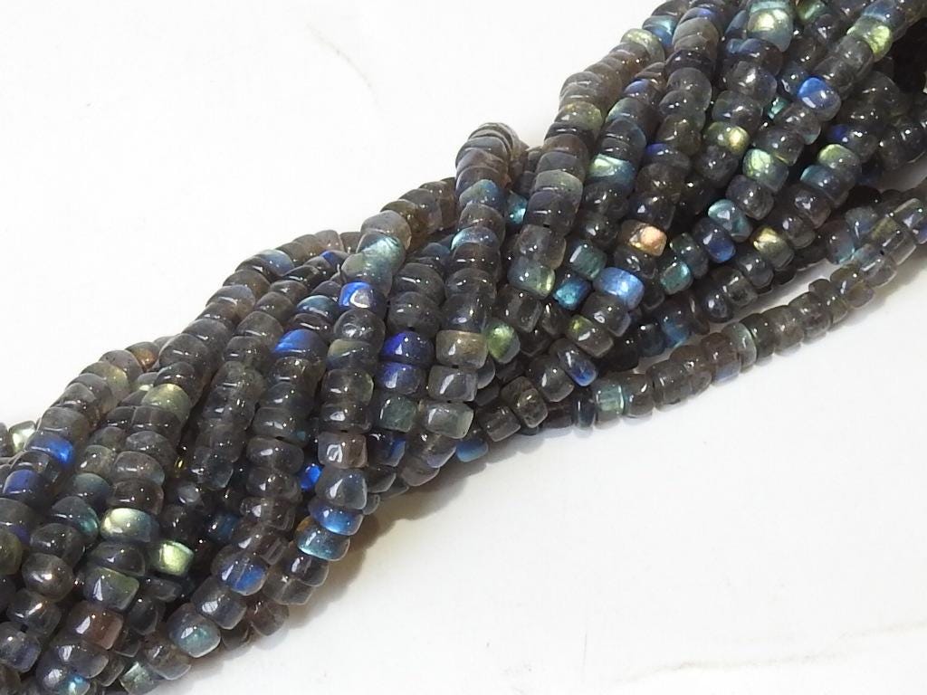 Labradorite Rondelle Beads 16Inch Strand Natural Smooth Polished Multi Fire Irregular Wheel Spacer Bead 5mm Gemstone Wholesale Supply PME-B5