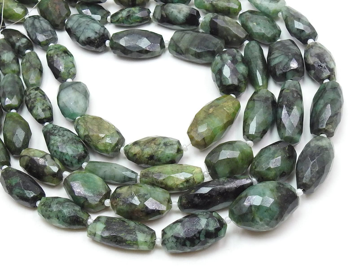 Emerald Faceted Tumble Nugget-12Inch Strand 15To24MM Long Approx-Wholesaler Supplies-New Arrival-Natural Stone TU1