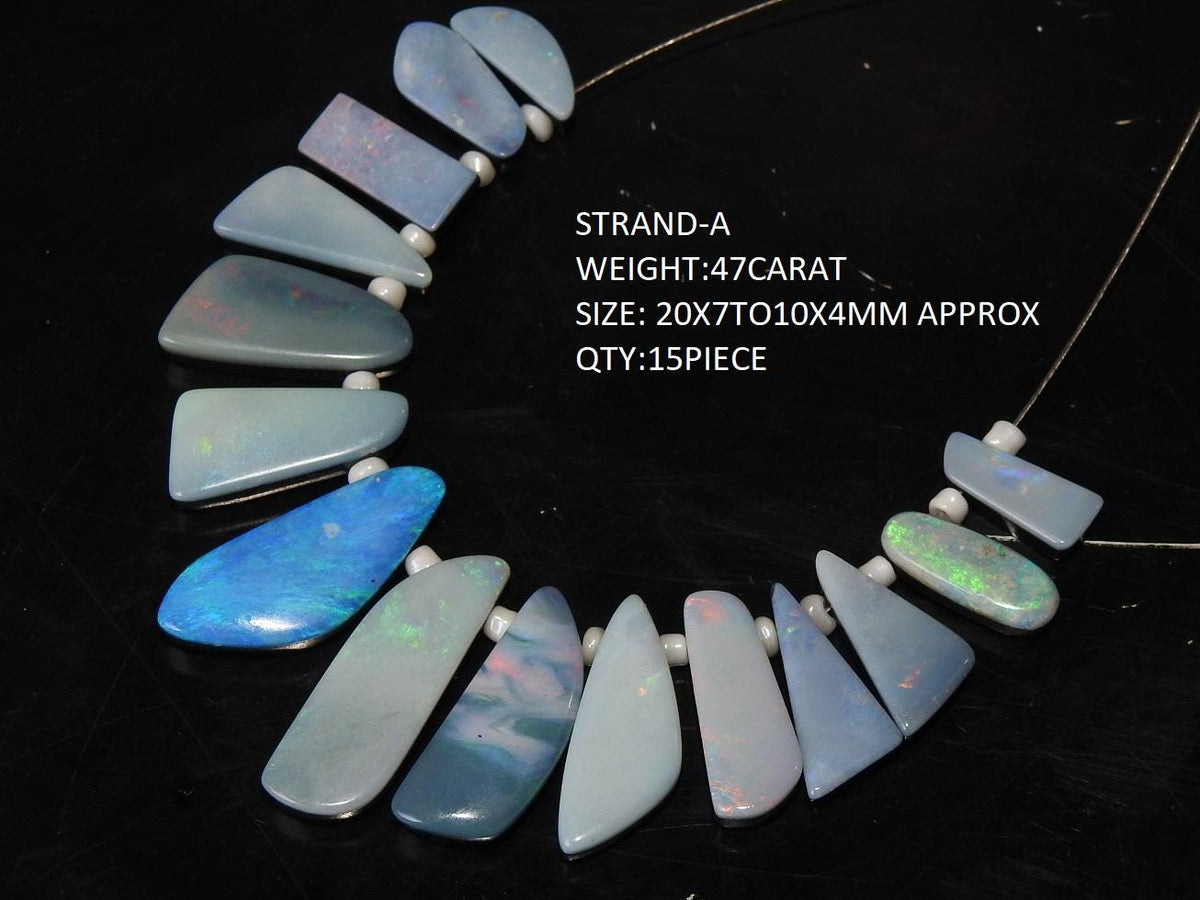 Natural Australian Opal Doublet Stick Bead, Smooth Polished Fancy Shape Briolette Cabochon, Wholesale Supplies, New Arrival Opal Charm MS