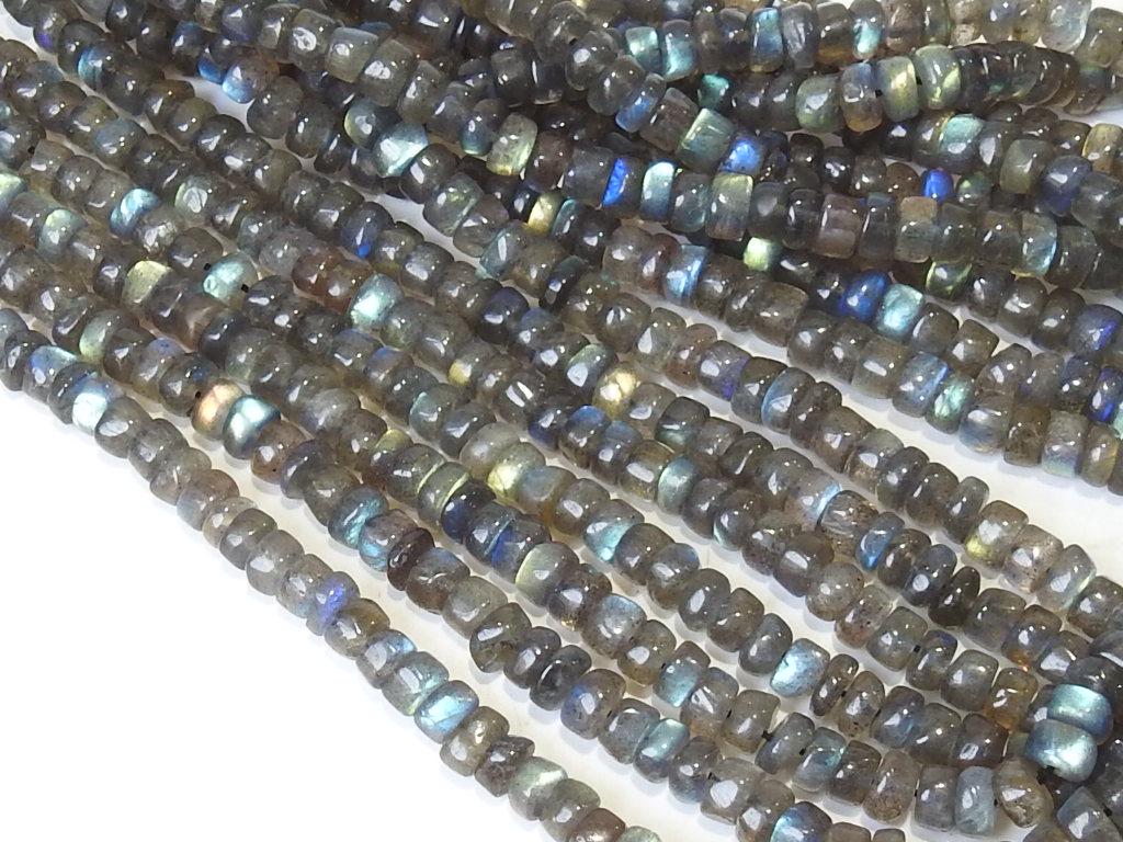 Labradorite Rondelle Beads 16Inch Strand Natural Smooth Polished Multi Fire Irregular Wheel Spacer Bead 5mm Gemstone Wholesale Supply PME-B5