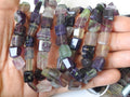 Faceted Fluorite Nugget Strand Multi Shaded Natural Stone 10 Inch Loose Gemstone Beads Wholesale Jewelry Making Craft Supplies Rainbow Lot