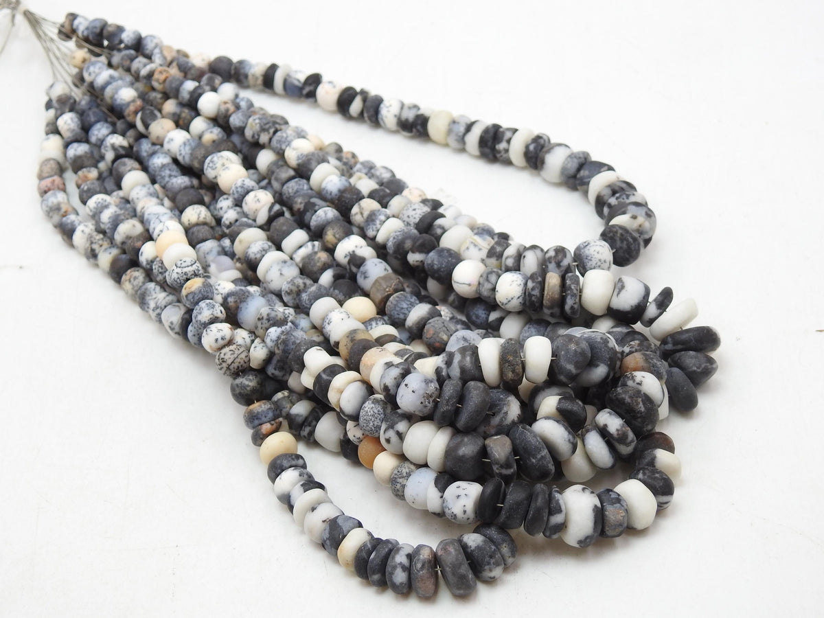 Dendrite Opal Bead-Smooth Matte Polished-Roundel Shape-12Inch 5-10MM Approx- Wholesaler Supplies-New Arrival WM-B8