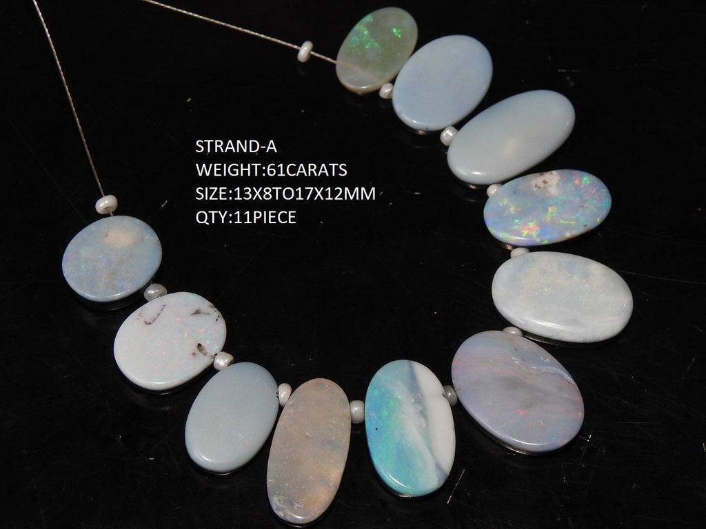 Australian Opal Doublet Cabochon, Multi Fire Smooth Oval Shape Loose Gemstone, Handmade Briolette Stone For DIY Jewelry Supplies MS