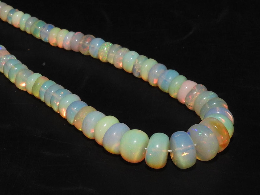 Ethiopian Opal Bead Multi Fire Smooth Polished Roundel Shape 16Inch 3-9MM Approx Wholesaler Supplies New Arrival Natural Stone MS-EO2