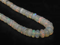 Natural Ethiopian Opal Beads, Multi Fire Smooth Polished Rondelle, 3-6mm Graduated 16 Inch Strand, Wholesale Precious Gemstone Supplies