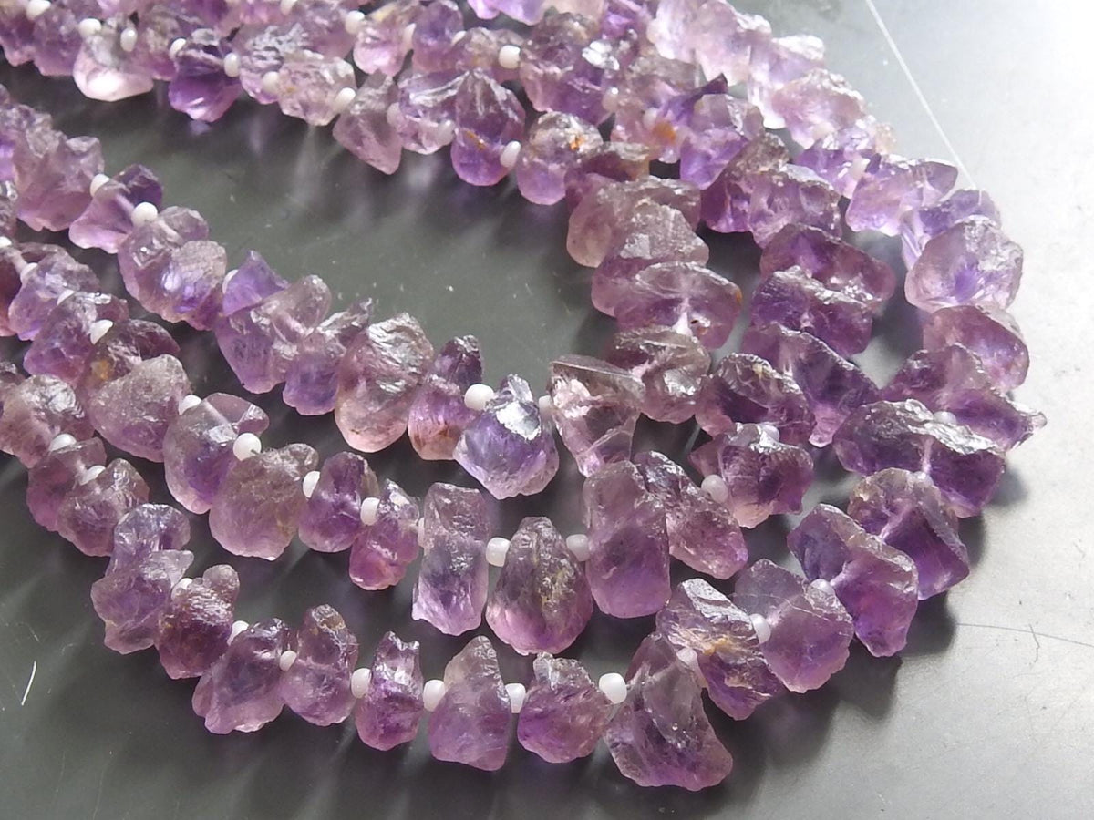 Amethyst Natural Crystal Rough Bead Nugget 12Inch Strand 7-10MM Approx Wholesaler Supplies New Arrival R2