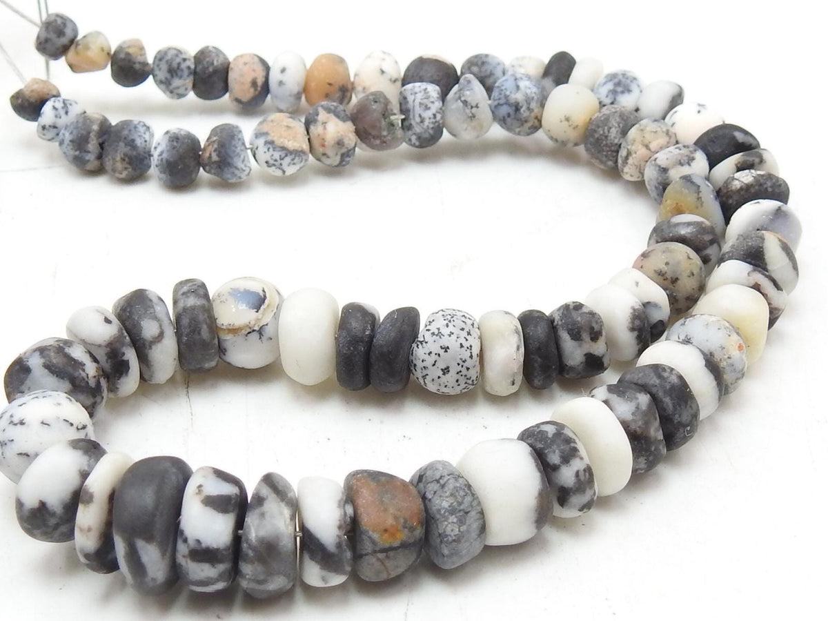 Dendrite Opal Bead-Smooth Matte Polished-Roundel Shape-12Inch 5-10MM Approx- Wholesaler Supplies-New Arrival WM-B8