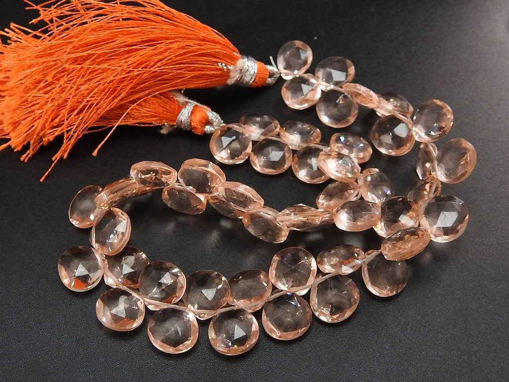 Quartz Faceted Heart Beads 8 Inch Strand | 8x8mm Polished Teardrop Shape Loose Stone | Wholesale Jewelry Making Supplies New Arrival