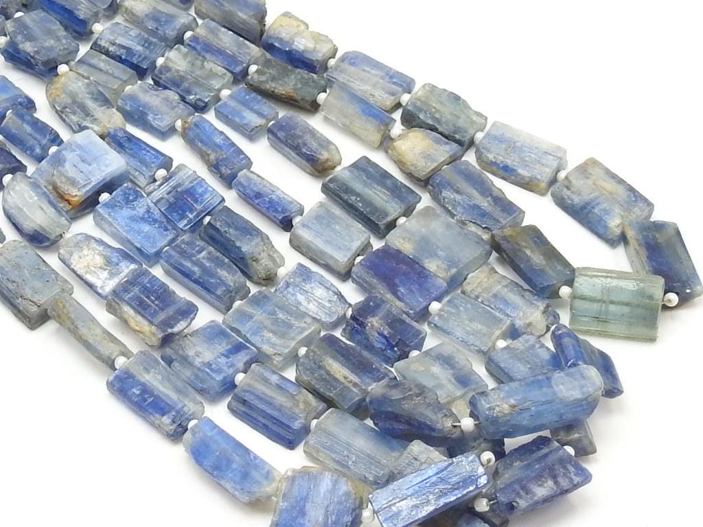 Blue Kyanite Beads, Natural Crystal Rough Tumble Nugget, Rectangle Shape 10-15mm Long, 16 Inch Loose Strand Wholesale Jewelry Supplies