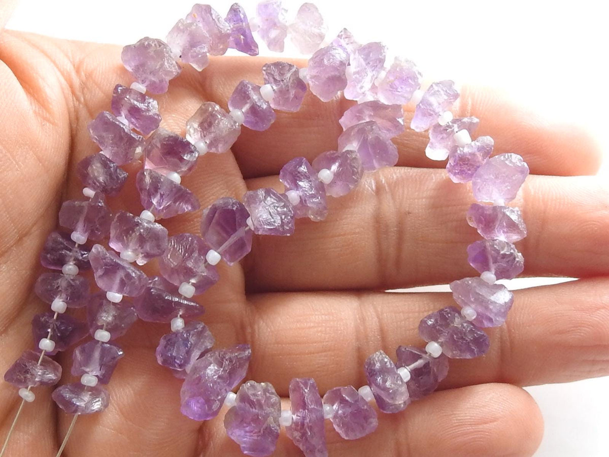 Amethyst Natural Crystal Rough Bead Nugget 12Inch Strand 7-10MM Approx Wholesaler Supplies New Arrival R2