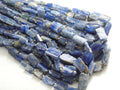 Blue Kyanite Beads, Natural Crystal Rough Tumble Nugget, Rectangle Shape 10-15mm Long, 16 Inch Loose Strand Wholesale Jewelry Supplies