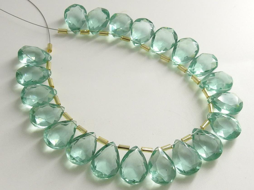 Quartz Teardrop Faceted Gemstone Beads, 15x10mm Polished Quartz Pair for Earrings, Loose Stone Wholesale Craft Supplies, 10 Pcs