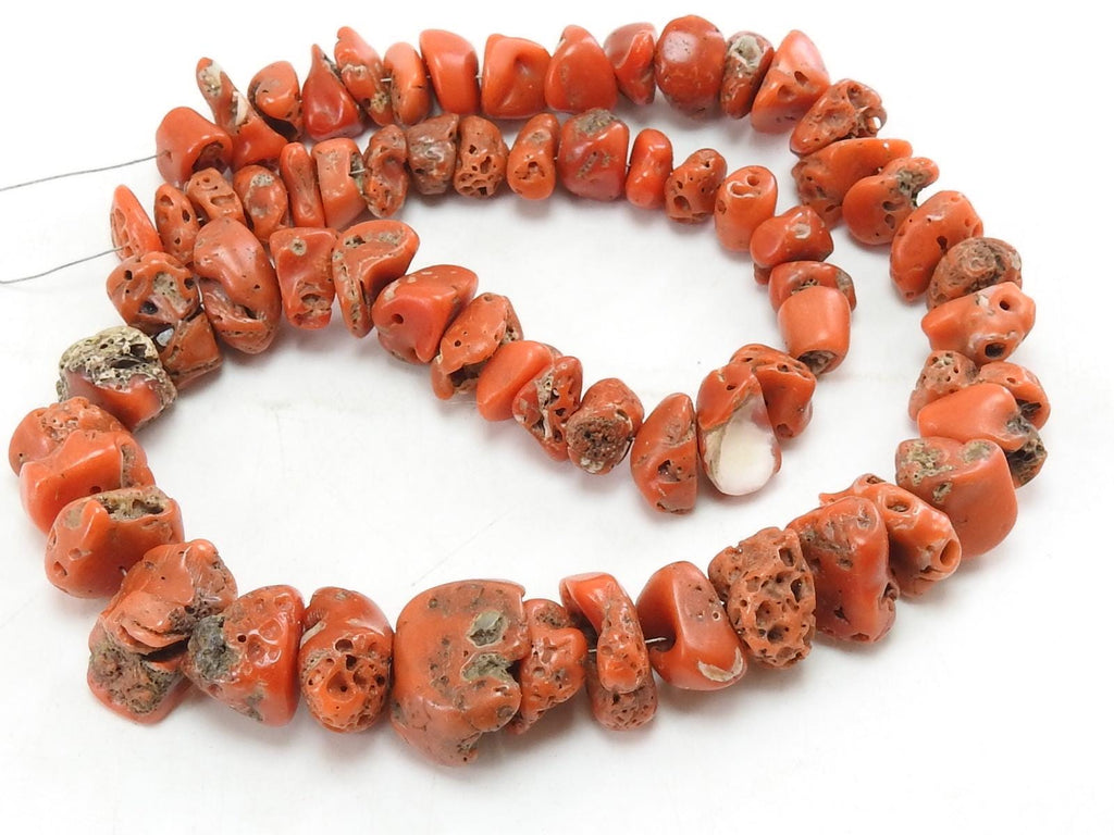 Natural Red Coral Beads Polished Chip Nugget Strand 10-15mm Approx 16 Inch Loose Gemstone Spacer Bead Jewelry Making Wholesale Supply