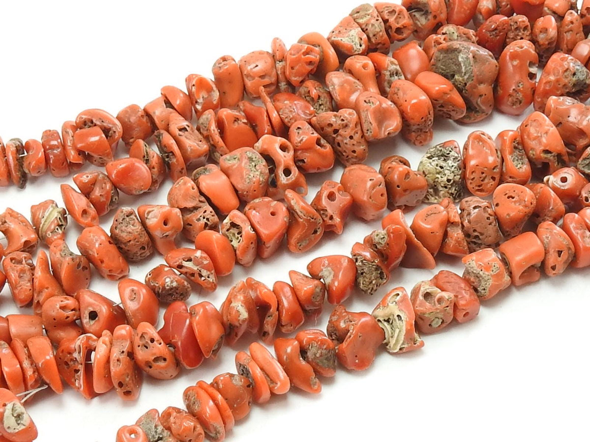 Natural Red Coral Beads Polished Chip Nugget Strand 10-15mm Approx 16 Inch Loose Gemstone Spacer Bead Jewelry Making Wholesale Supply