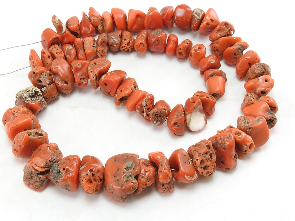 Natural Red Coral Beads Polished Chip Nugget Strand 10-15mm Approx 16 Inch Loose Gemstone Spacer Bead Jewelry Making Wholesale Supply