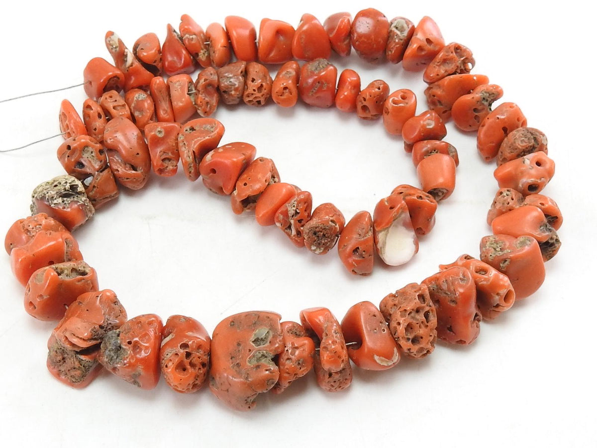 Natural Red Coral Beads Polished Chip Nugget Strand 10-15mm Approx 16 Inch Loose Gemstone Spacer Bead Jewelry Making Wholesale Supply