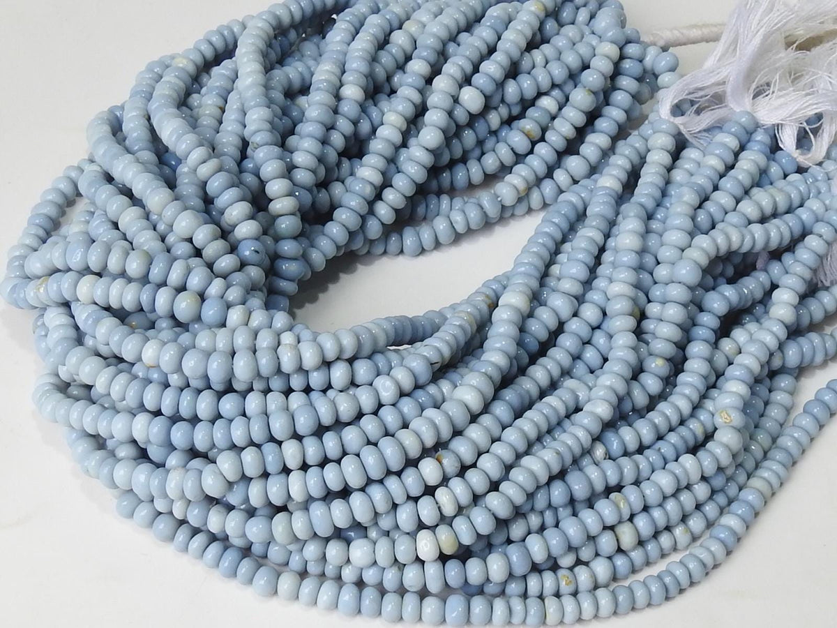 Blue Indian Opal Bead Smooth Polished Roundel Shape 13Inches Strand Wholesaler Supplies Natural Stone WB-6
