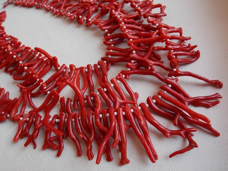 Reserved Red Coral Polished Rough Stick-Mediterranean Sea Bead-10-30MM Long Approx-Wholesaler Supplies-Natural Stone BK-CR1
