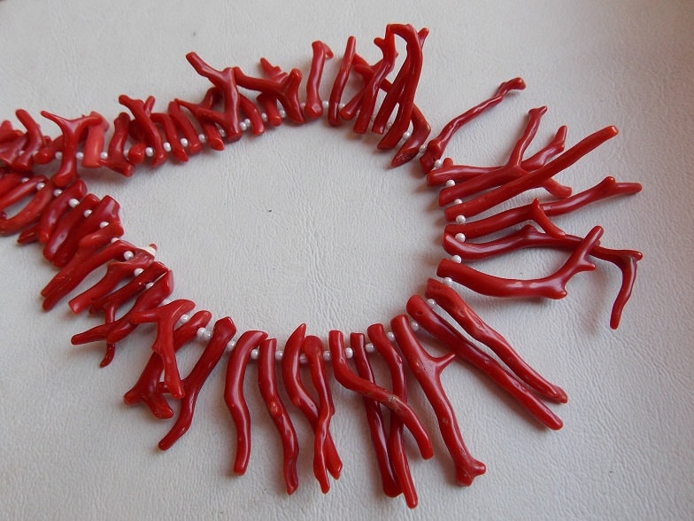 Reserved Red Coral Polished Rough Stick-Mediterranean Sea Bead-10-30MM Long Approx-Wholesaler Supplies-Natural Stone BK-CR1