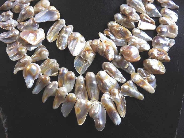 Pearl Natural Polished Rough Slice 12Inch Strand 35To15MM Long Wholesaler Supplies PME-R5