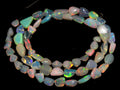 Ethiopian Opal Multi Fire Smooth Tumble Bead-16Inch 5X4To10X7MM Approx-Wholesaler Supplies-Natural Stone MS-EO2