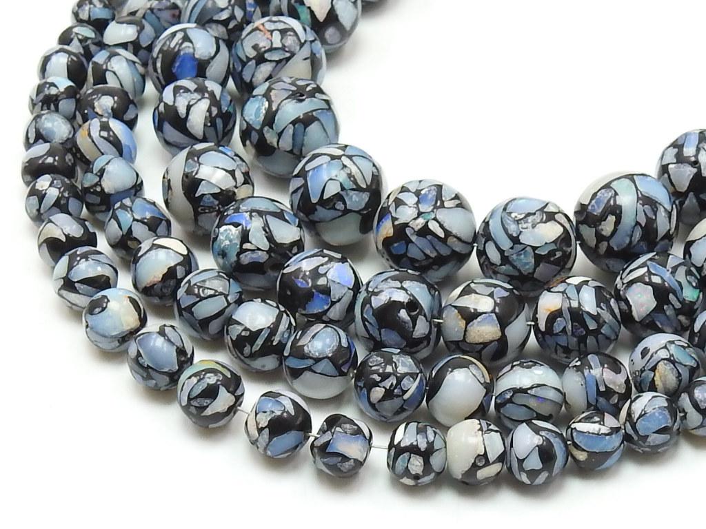 Mosaic Opal Beads - Round Gemstone Beads for Jewelry Making