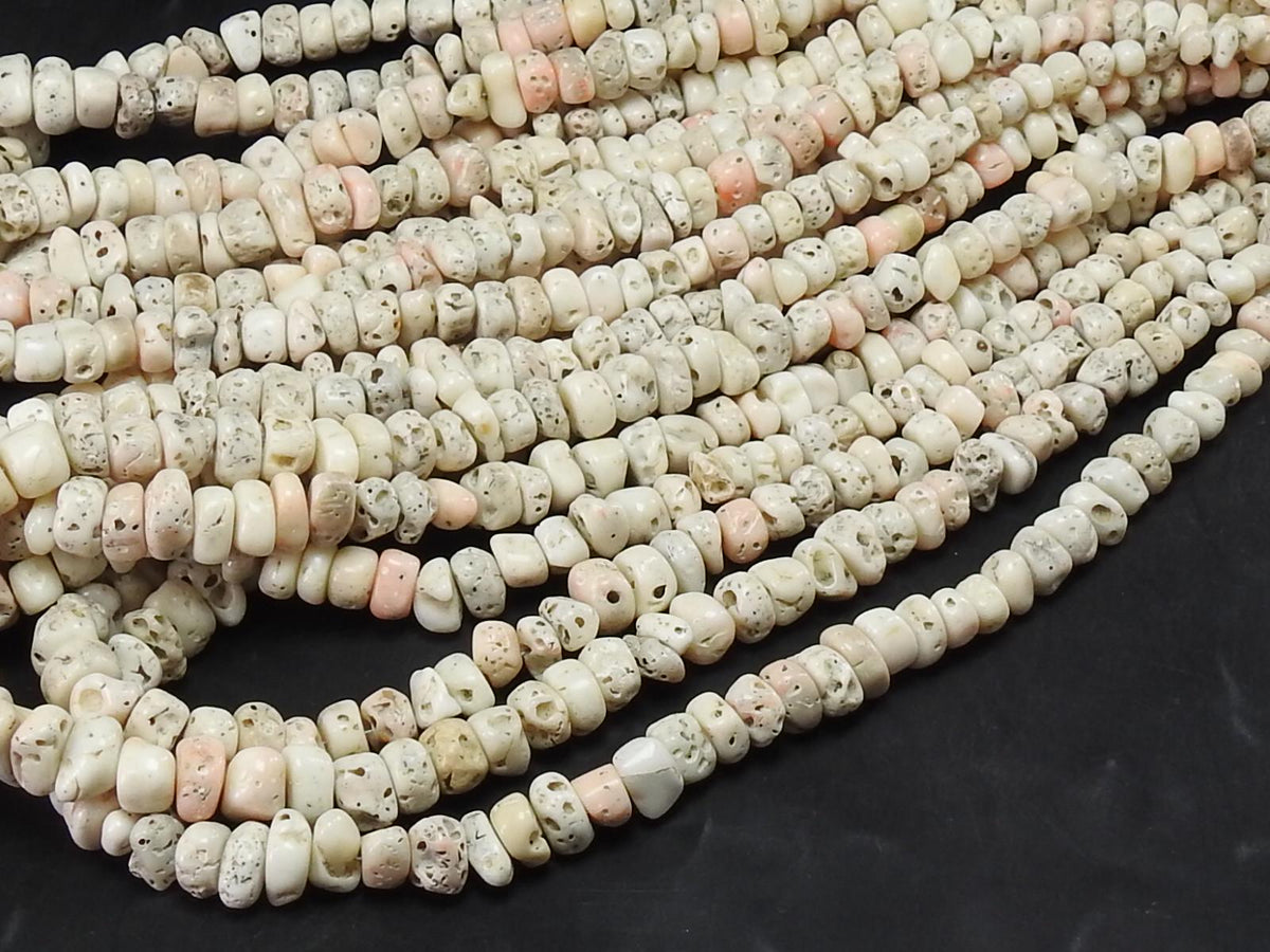 Natural White Coral Polished Rough Beads 4-8mm Organic Stone 16 Inch Jewelry Strand CR1