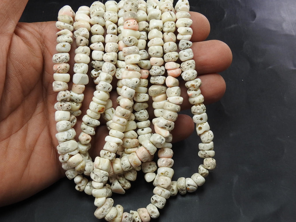 Natural White Coral Polished Rough Beads 4-8mm Organic Stone 16 Inch Jewelry Strand CR1