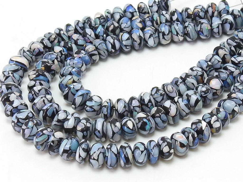 Australian Opal Roundel Bead Multi Fire Smooth Polished, 8 Inches Strand, Stabilized Stone Wholesale Jewelry Making Supply MS