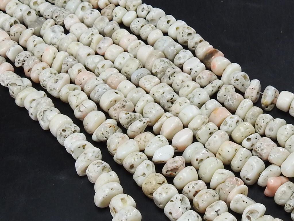 Natural White Coral Polished Rough Beads 4-8mm Organic Stone 16 Inch Jewelry Strand CR1