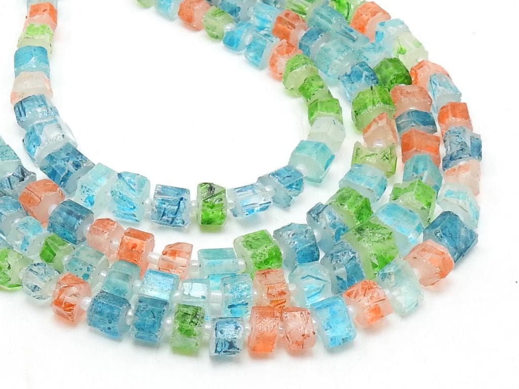 Natural Crystal Quartz Rough Nugget Beads 3-6mm, Multi Color Tumble Irregular Stone 16" Strand Wholesale Jewelry Making Supplies R2