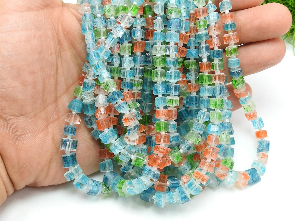 Natural Crystal Quartz Rough Nugget Beads 3-6mm, Multi Color Tumble Irregular Stone 16" Strand Wholesale Jewelry Making Supplies R2