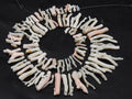 Natural White Coral Rough Stick Branches 16" Strand Jewelry Supplies Bulk Polished Raw Sea Bamboo Coral Top Drilled Stick Beads Wholesale