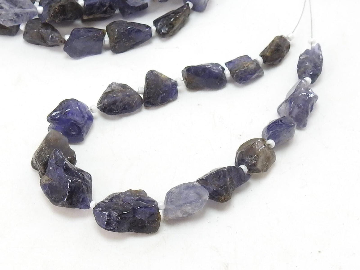 Natural Iolite Polished Rough Tumble Nuggets, 8 Inch Strand, 10-15mm Raw Gemstone Beads, Wholesale Crystal Supplies for Jewelry Making R5