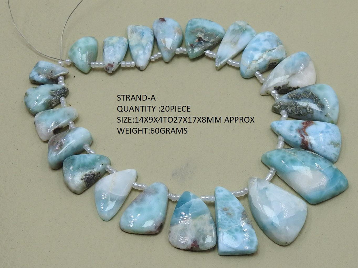 Larimar Smooth Fancy Shape Cabochon Briolette Handmade Loose Gemstone For Making Jewelry Wholesaler Supplies Natural Stone BR2