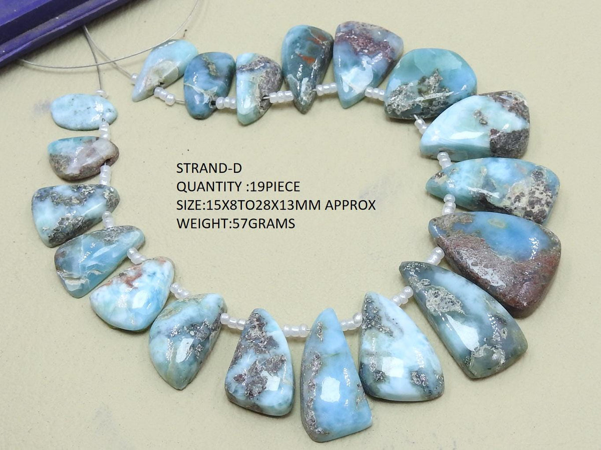 Larimar Smooth Fancy Shape Cabochon Briolette Handmade Loose Gemstone For Making Jewelry Wholesaler Supplies Natural Stone BR2