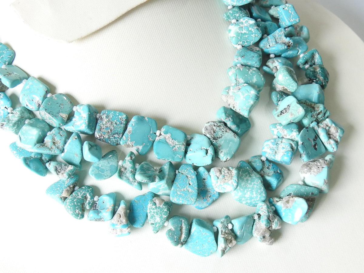 Turquoise Rough Bead Slice Nugget 8Inches 10To15MM Long Approx Loose Raw Stone Wholesaler Supplies New Arrival Natural Stone R5