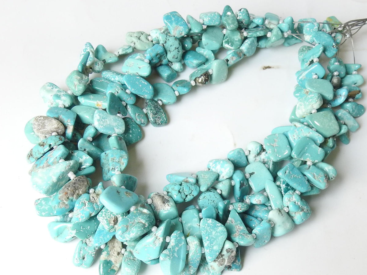 Turquoise Rough Bead Slice Nugget 8Inches 10To15MM Long Approx Loose Raw Stone Wholesaler Supplies New Arrival Natural Stone R5