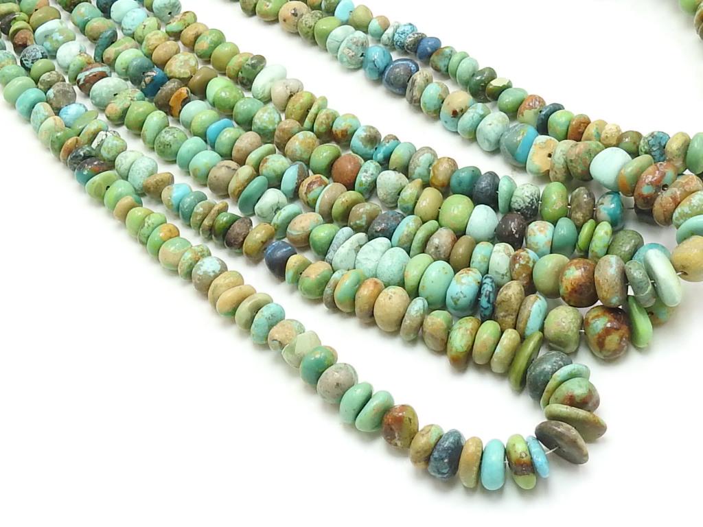 Natural Arizona Turquoise Smooth Irregular Beads 16 Inch Strand 3-10mm Jewelry Making WB-2