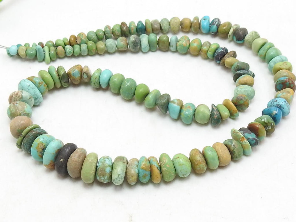 Natural Arizona Turquoise Smooth Irregular Beads 16 Inch Strand 3-10mm Jewelry Making WB-2