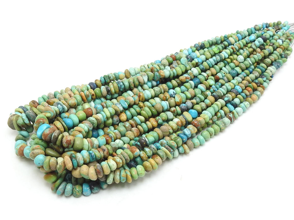 Natural Arizona Turquoise Smooth Irregular Beads 16 Inch Strand 3-10mm Jewelry Making WB-2