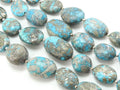 Natural Turquoise Polished Oval Tumble Beads 15-25mm – 8 Inch Strand for DIY Jewelry